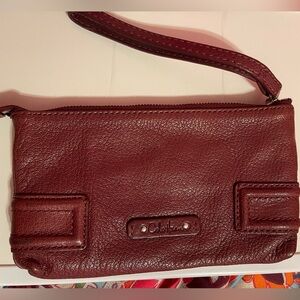 Cole Haan Leather Wristlet/Clutch Chocolate Brown